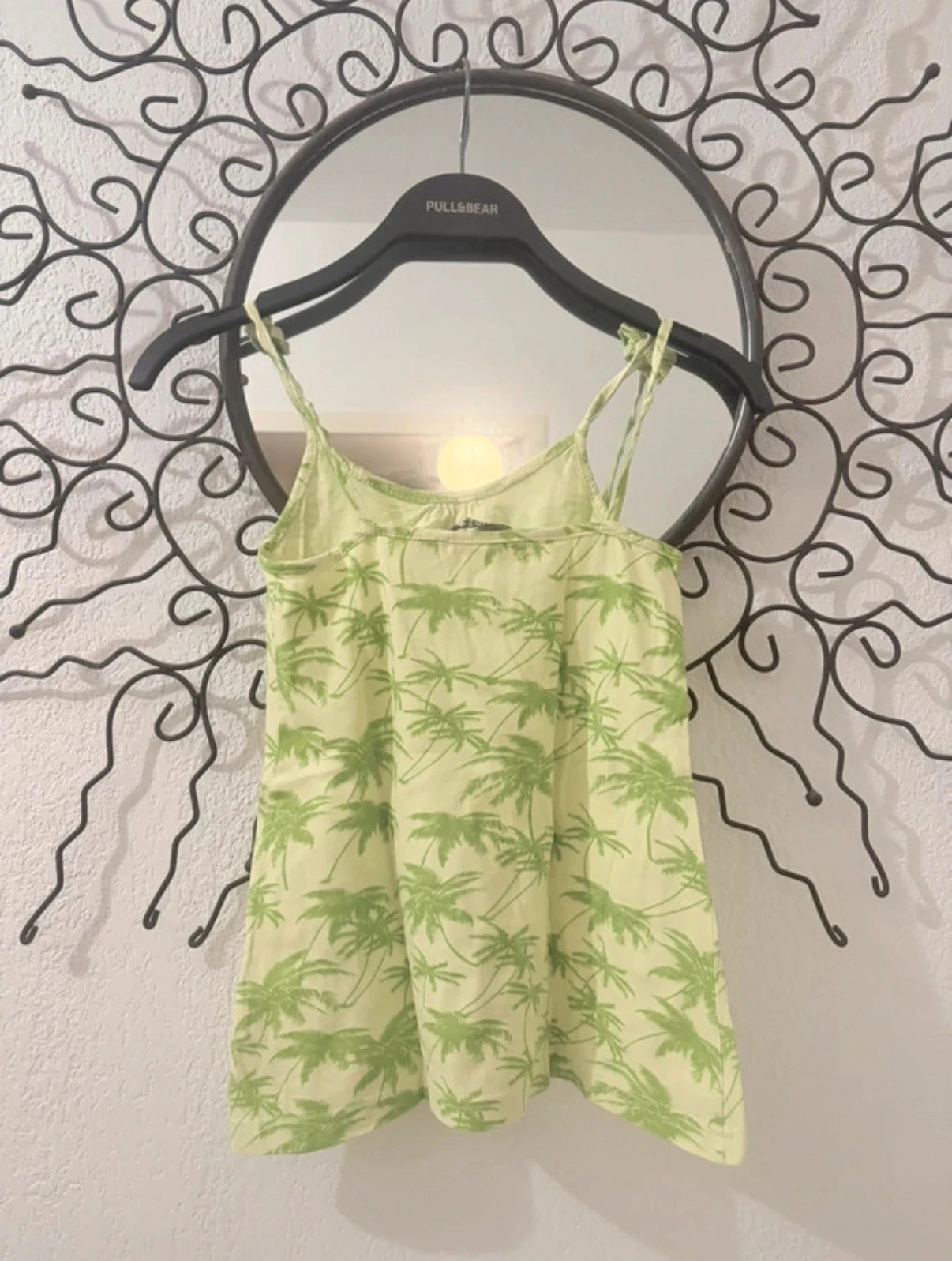 Punkidz green tank top with tropical palm print and tie straps - Size 6 years – photo 3